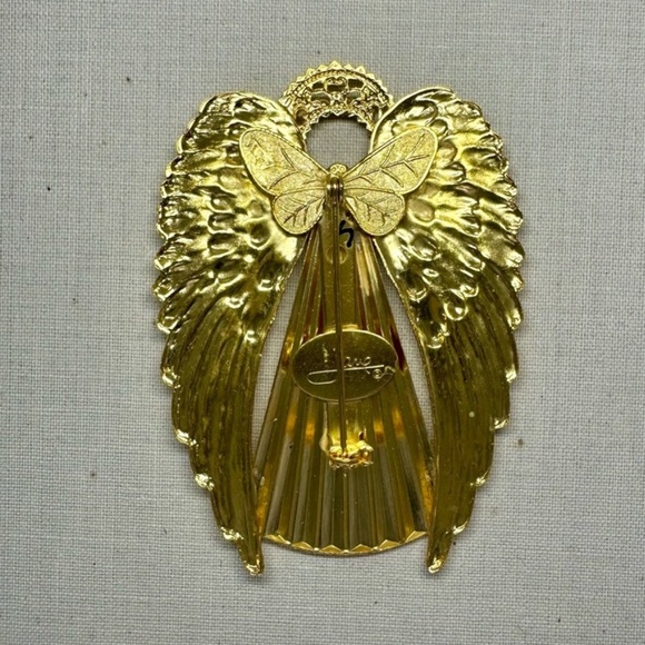 90’s Vintage Jane AOL SIGNED Gold-Tone Angel Pin & Brooch - Picture 10 of 16
